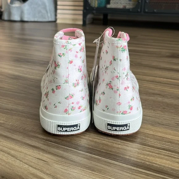 Superga Fantasia Floral Print High Top Lace Up Canvas Sneakers - Picture 3 of 7